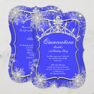 Quinceanera 15e Winter Wonderland Royal Blue Kaart