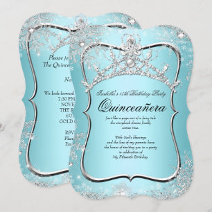 Quinceanera 15e Winter Wonderland Silver Blue Kaart