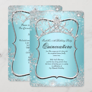Quinceanera 15e Winter Wonderland Silver Blue Kaart