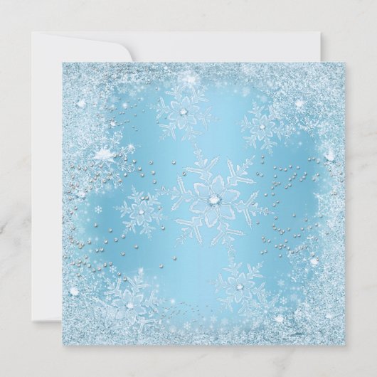 Quinceanera 15th Blue Snowflake Winter Birthday Kaart (Achterkant)