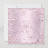 Quinceanera 15th Party Blush Pink Snowflake Winter Kaart (Achterkant)