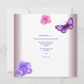 Quinceanera 15th White Pink Paars Mask Kaart (Achterkant)