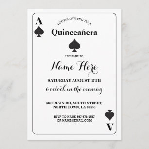 Quinceañera Ace Spades Spelen Kaart Vegas Verjaard