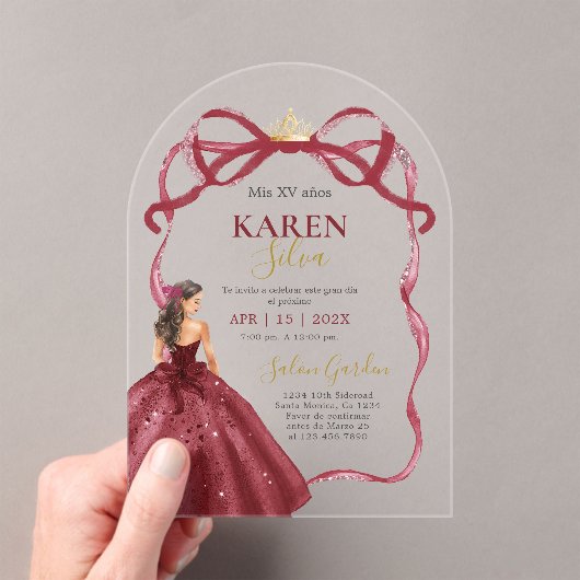 Quinceanera Acrylic Invitation (In situ (ordinateur de poche))
