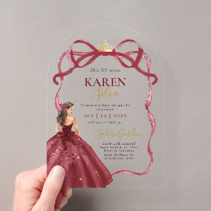 Quinceanera Acrylische Uitnodiging Acryl Uitnodigingen
