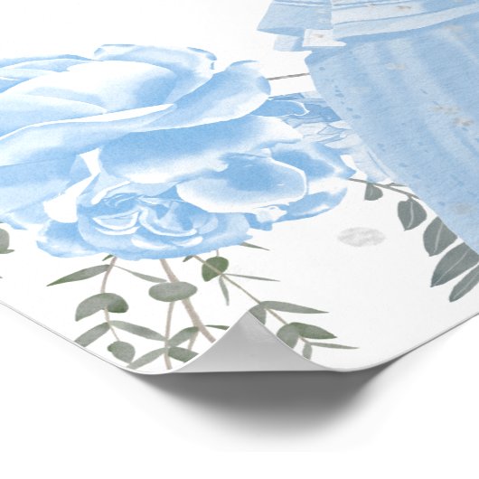 Quinceanera Affiche de bienvenue Dusty Blue robe F (Coin)