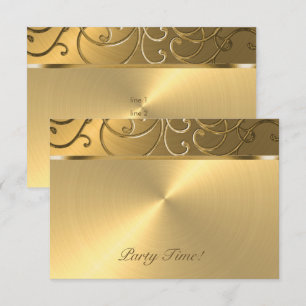 Quinceanera All Gold Filigree Swirl Border Kaart