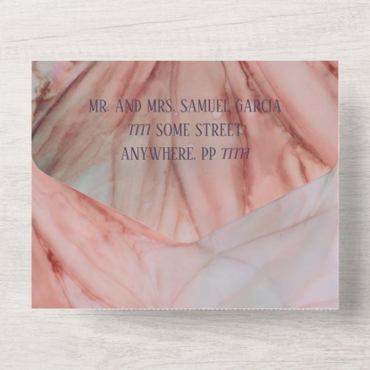 Quinceañera All N One Uitnodiging Pretty in Pink (Achterkant)