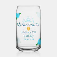 Quinceanera anos 15e anniversaire bleu rose couron