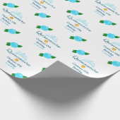 Quinceanera anos 15e verjaardag blauw roos kroonku cadeaupapier (Hoek)