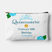Quinceanera anos 15e verjaardag blauw roos kroonku etui (Voorkant)