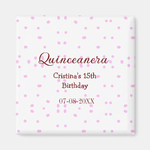 Quinceanera anos 15e verjaardag naam toevoegen roz magneet