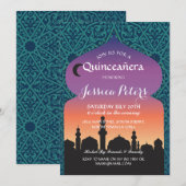 Quinceanera Arabian Nights Anniversaire Invitation (Devant / Derrière)