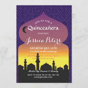 Quinceañera Arabian Nights Anniversaire Invitation
