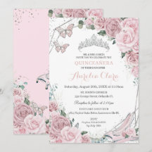 Quinceañera Asinderella Prinses Stof Roze Bloem