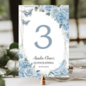 Quinceañera Baby Blue Floral Princess Cinderella Kaart