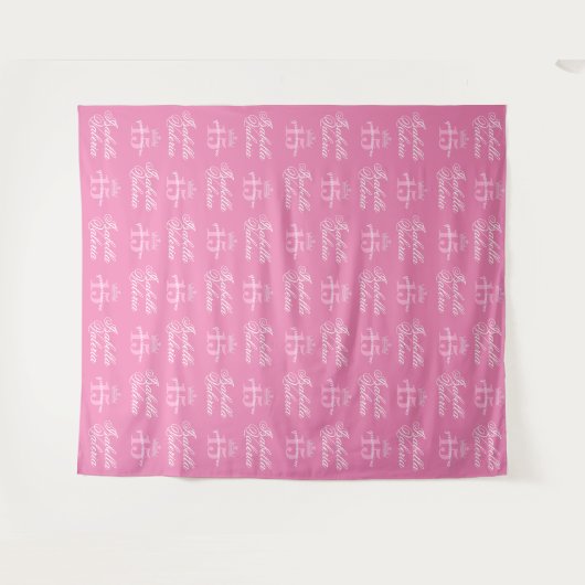 Quinceanera Backdrop Stap en Herhaal Wandkleed (Voorkant (horizontaal))