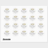 Quinceañera Bedankt Modern Script Gold Crown Ronde Sticker (Vel)