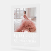 Quinceañera Bienvenue & Merci Chic Photo Moderne (Angle)