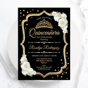 Quinceanera - Black Gold White Kaart