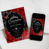 Quinceanera Black Red Silver Kaart