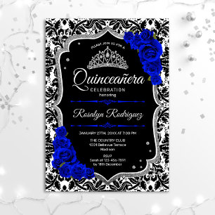 Quinceanera - Black Royal Blue Silver Kaart