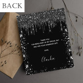 Quinceanera Black Silglitter bedankt budget Flyer