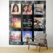 Quinceanera Black Silglitter fotocollage Wandkleed (In situ)