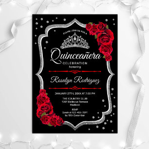 Quinceanera - Black Silver Red Kaart