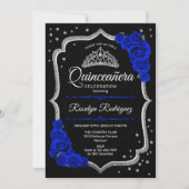 Quinceanera - Black Silver Royal Blue Kaart (Voorkant)