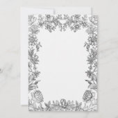 Quinceanera Black White Floral Tiara Invitation (Dos)