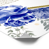 Quinceanera Blauwe Zitkaart Teken Vlinders Poster (Hoek)