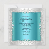 Quinceanera Blauwgroen Blue White Tiara Eiffel Tow Kaart (Achterkant)