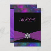 Quinceanera bleu turquoise pourpre RSVP (Devant / Derrière)