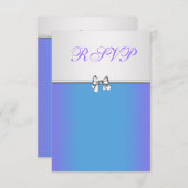 Quinceanera bleu violet et Turquoise RSVP (Devant / Derrière)