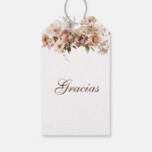 Quinceanera Bloemen Paarse Cadeaulabel (Achterkant)