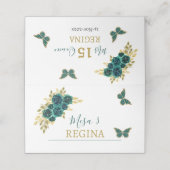 Quinceañera Bloemengroen (Buitenkant ongevouwen)