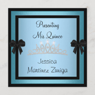 Quinceanera Blue Black Jewel Tiara Formal 1 Kaart