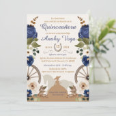 Quinceanera Blue Charra, Aquarelle Invitation (Debout devant)