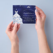 Quinceanera blue-jurk flyer (Hand)