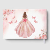 Quinceañera Blush Floral Princess Butterflies Gold (Verso)