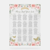 Quinceañera Blush Floral Salie Groene Zitplaats Acryl Bord (Voorkant)