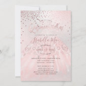 Quinceanera Blush Gown+Confetti Iridescent Bckgran Kaart (Achterkant)