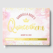 Quinceañera Blush Pink Crown Script Real Gold Foil (Recto)