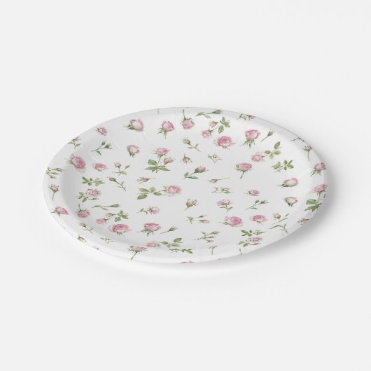 Quinceanera Blush Pink Rose Verjaardag Papieren Bordje (Gekanteld)