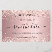 Quinceañera blush roze budget Opslaan van de datum Flyer (Voorkant)