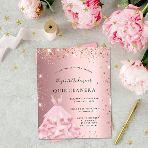 Quinceanera blush roze jurk flyer