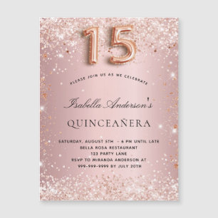 Quinceanera blush roze roze roze gouden magneet