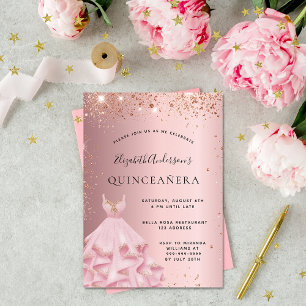 Quinceanera blush roze roze roze roodbruine jurk l kaart