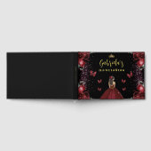 Quinceañera Bourgogne Or noir Floral (Complet)